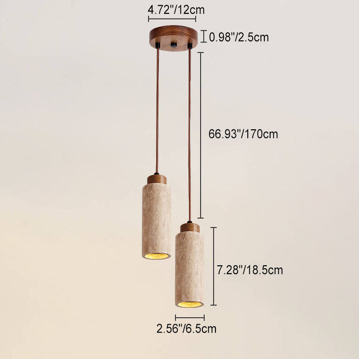 Wabi-Sabi Solid Wood 3-Light Island Pendant Light