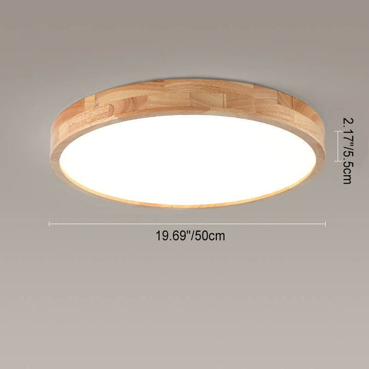 Minimalist Square Solid Wood LED Flush Mount Ceiling 2