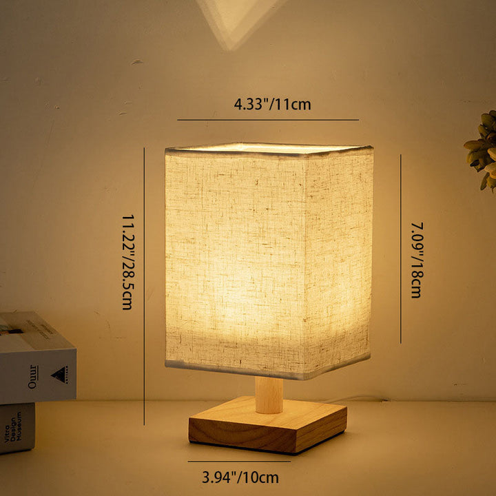 Contemporary Square Fabric LED Table Lamp