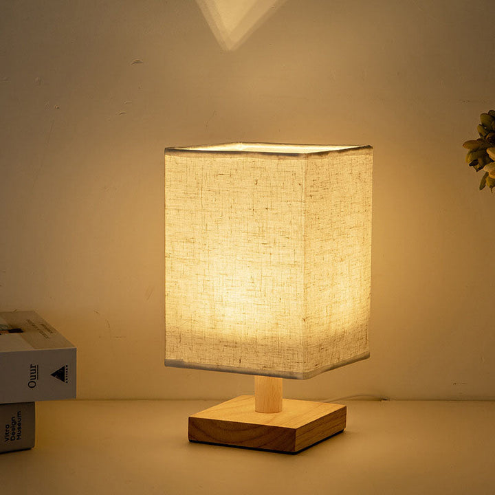 Contemporary Square Fabric LED Table Lamp