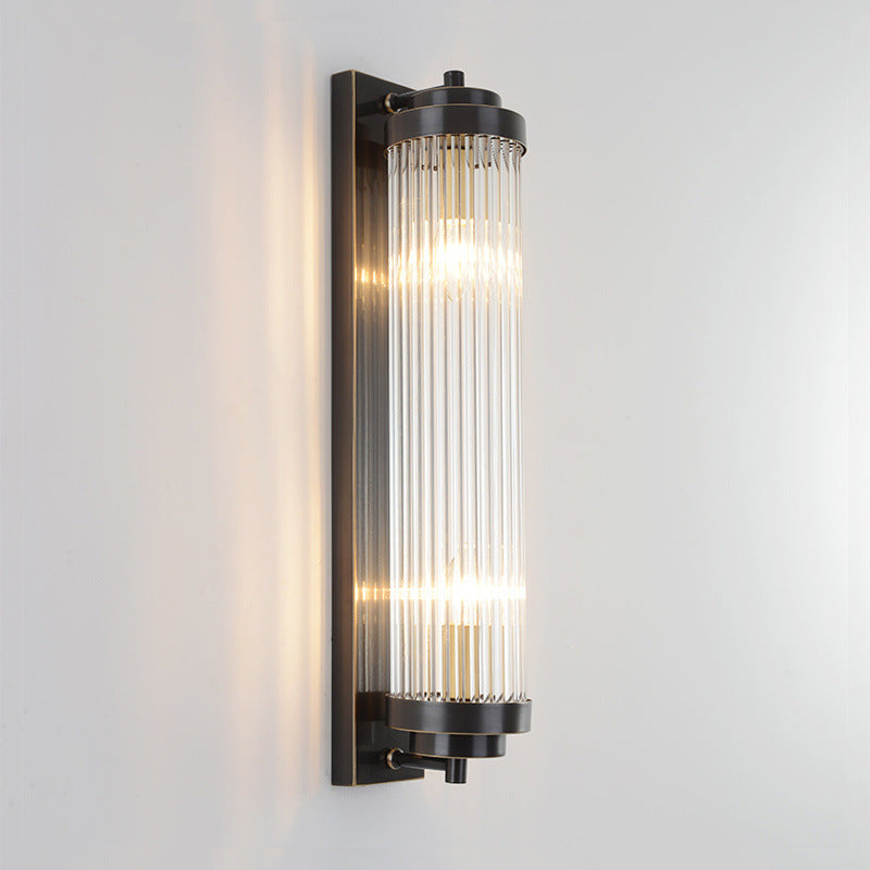 Traditional Cylinder Glass 2-Light Wall Sconce