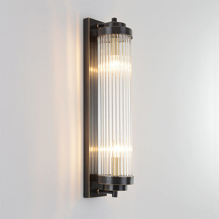 Traditional Cylinder Glass 2-Light Wall Sconce