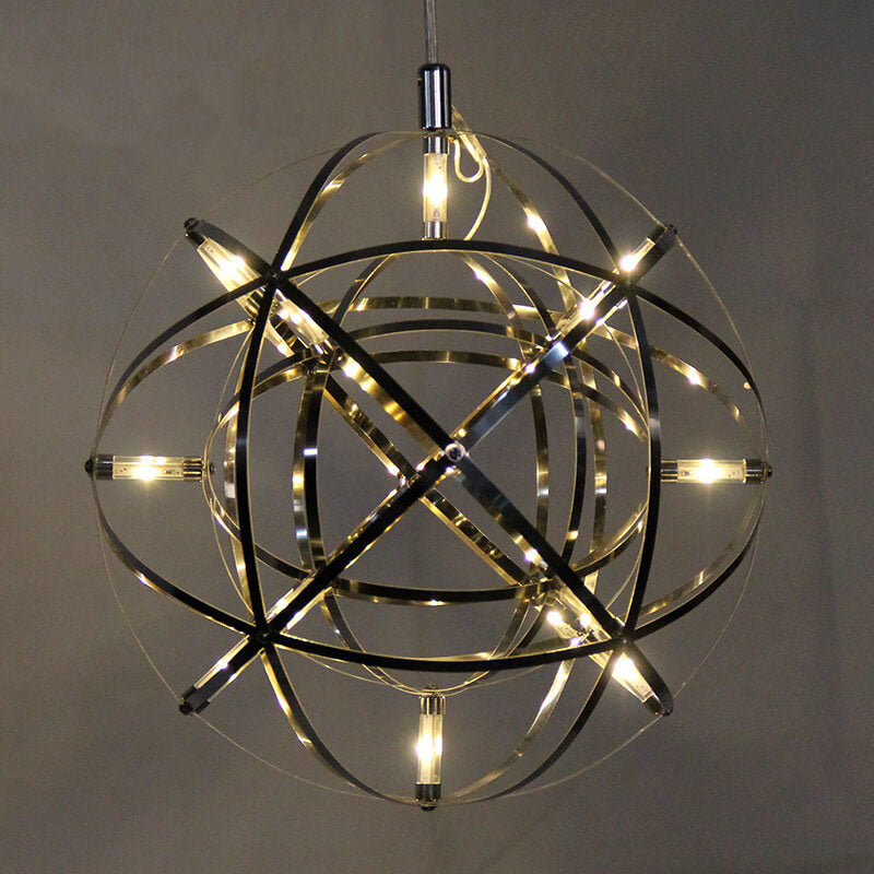 Contemporary Globe Iron 12-Light LED Pendant Light