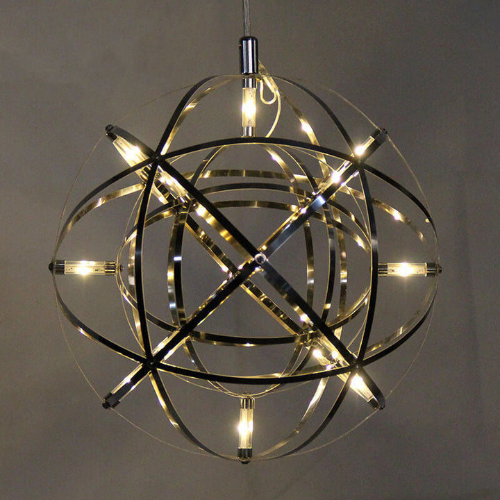 Contemporary Globe Iron 12-Light LED Pendant Light