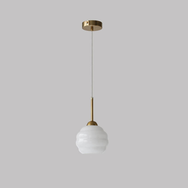 Vintage Round Glass Pendant Light