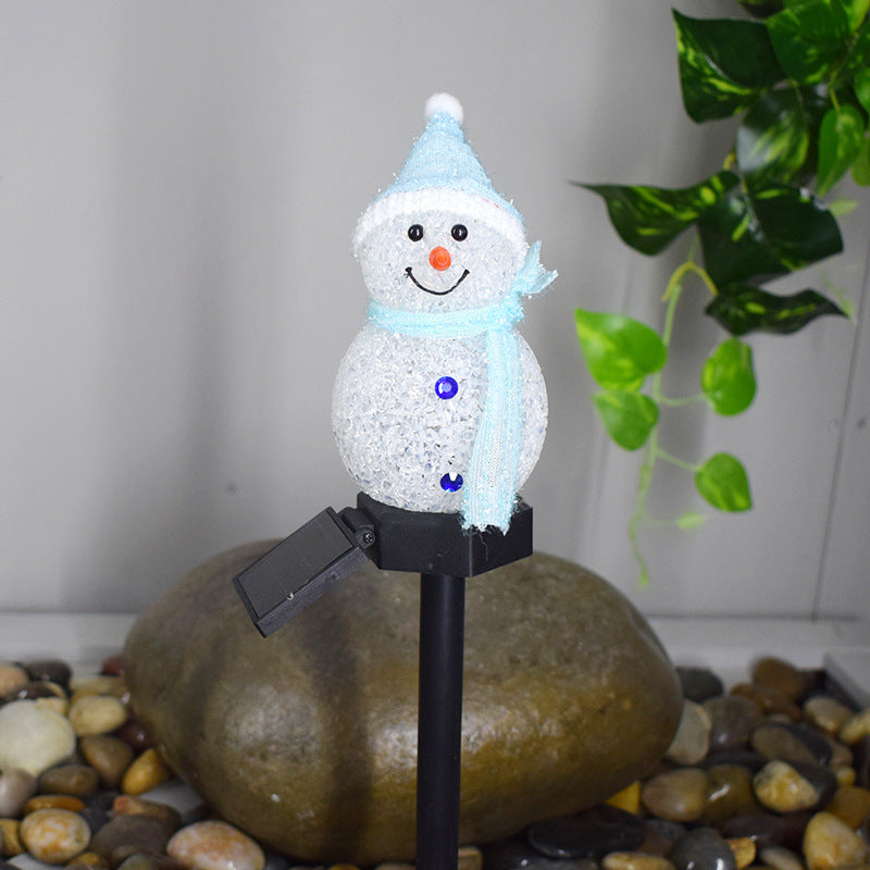 Solar Rice Ball Snowman LED Floor Lamp
