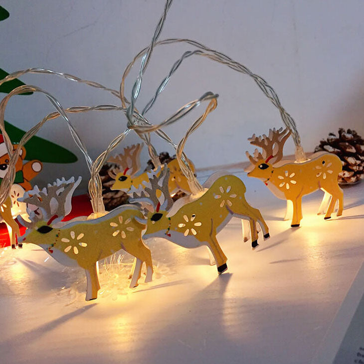 Painted Bells Elk Christmas String Lights