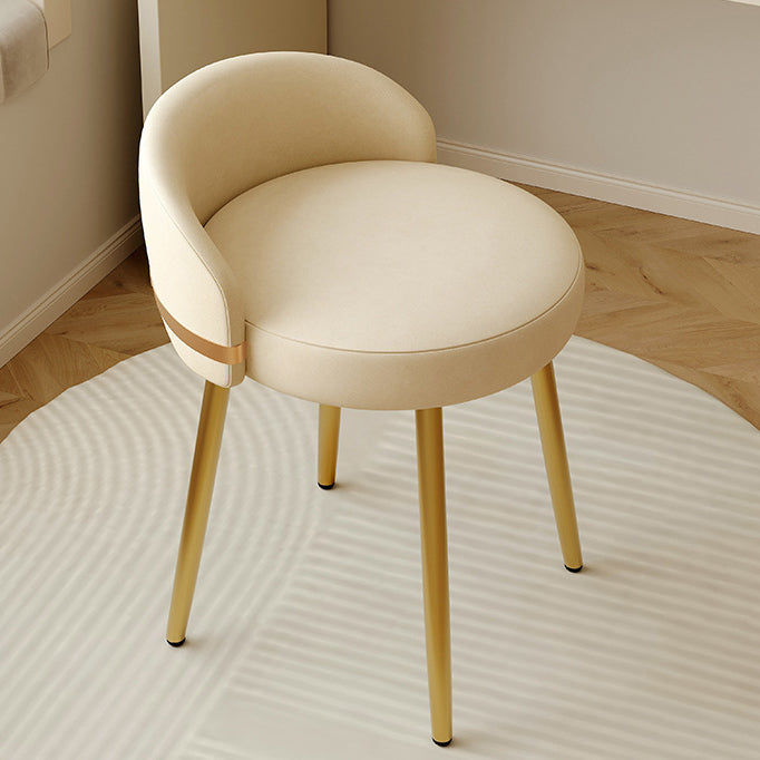 Nordic Round Leather Vanity Stool