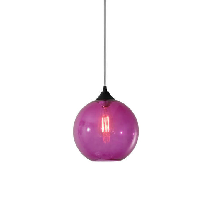 Stained Minimalist Round Glass Pendant Light
