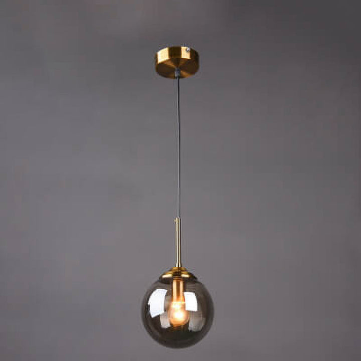 Contemporary Spherical Copper 5-Light Chandelier