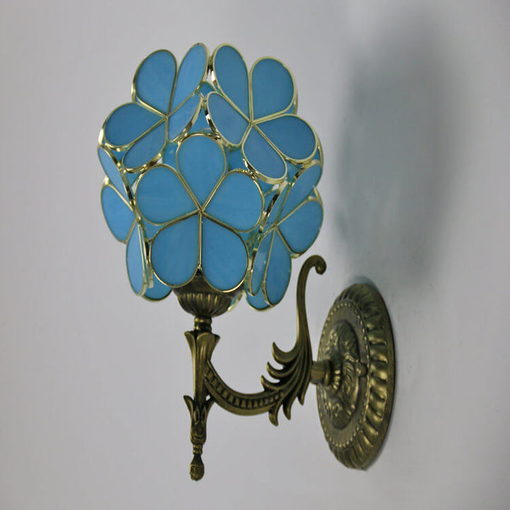 Vintage Flower Glass Wall Sconce