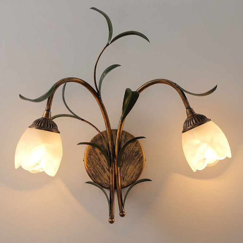 Minimalist Flower Glass 2-Light Wall Sconce