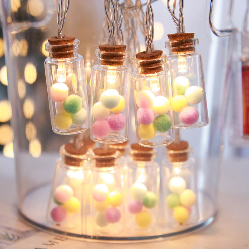 Wishing Bottle Tree Snow String Lights