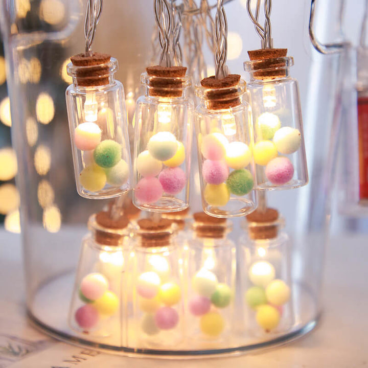Wishing Bottle Tree Snow String Lights