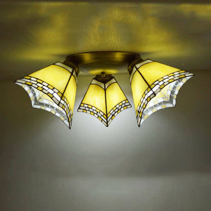 Luxury Glass 3-Light Semi-Flush Ceiling Light