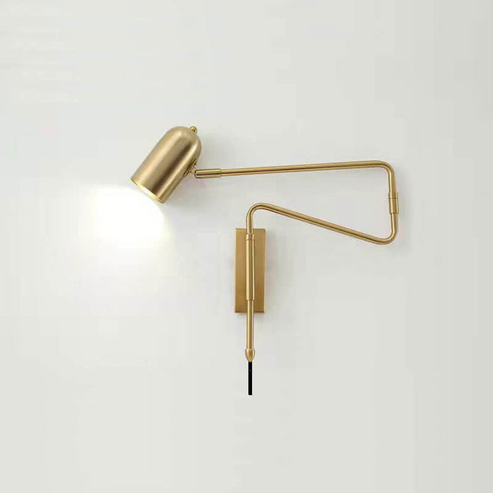 Contemporary Cylinder Iron Swing Arm Wall Sconce
