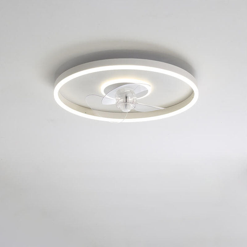 Contemporary Round Aluminum LED Ceiling Fan Light