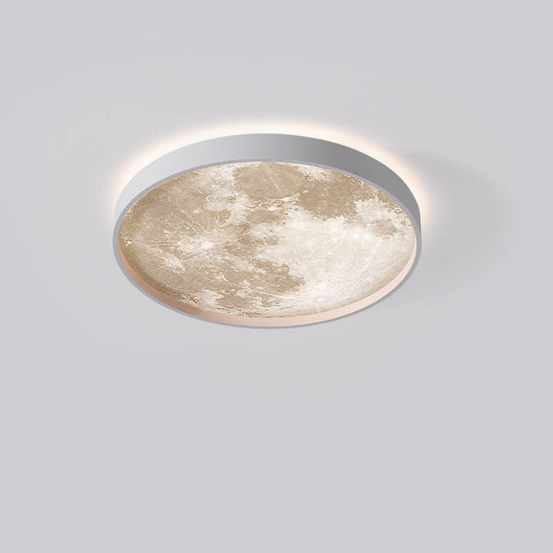 Moon Minimalist Round Acrylic LED Flush Mount Ceiling Light