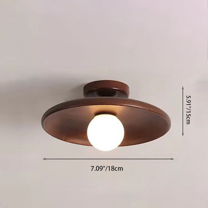 Modern Round Glass Semi-Flush Ceiling Light