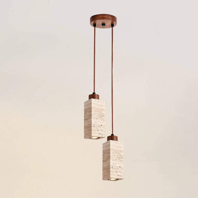 Wabi-Sabi Solid Wood 3-Light Island Pendant Light