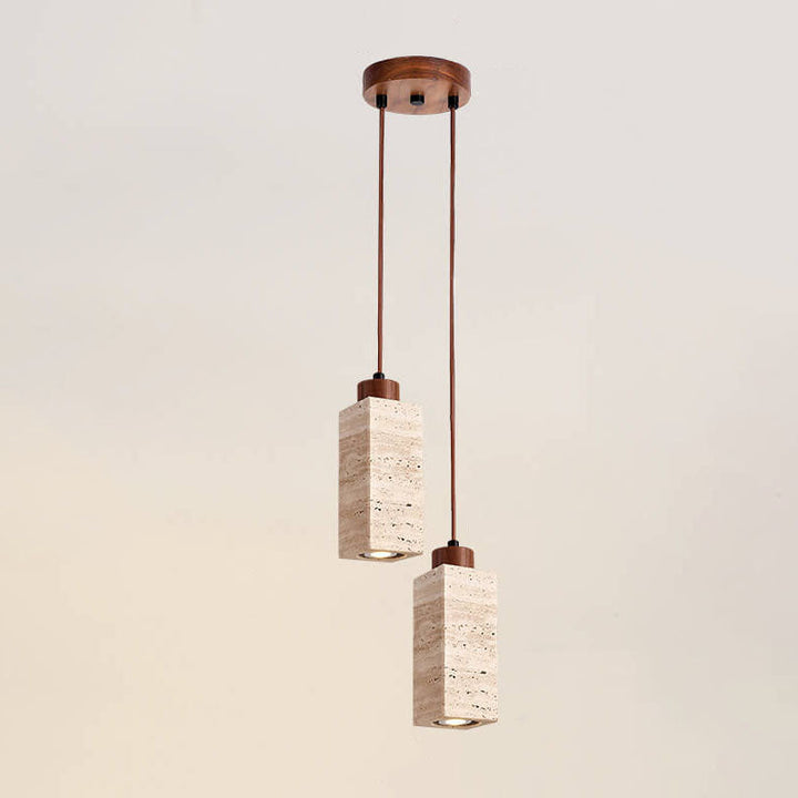 Wabi-Sabi Solid Wood 3-Light Island Pendant Light