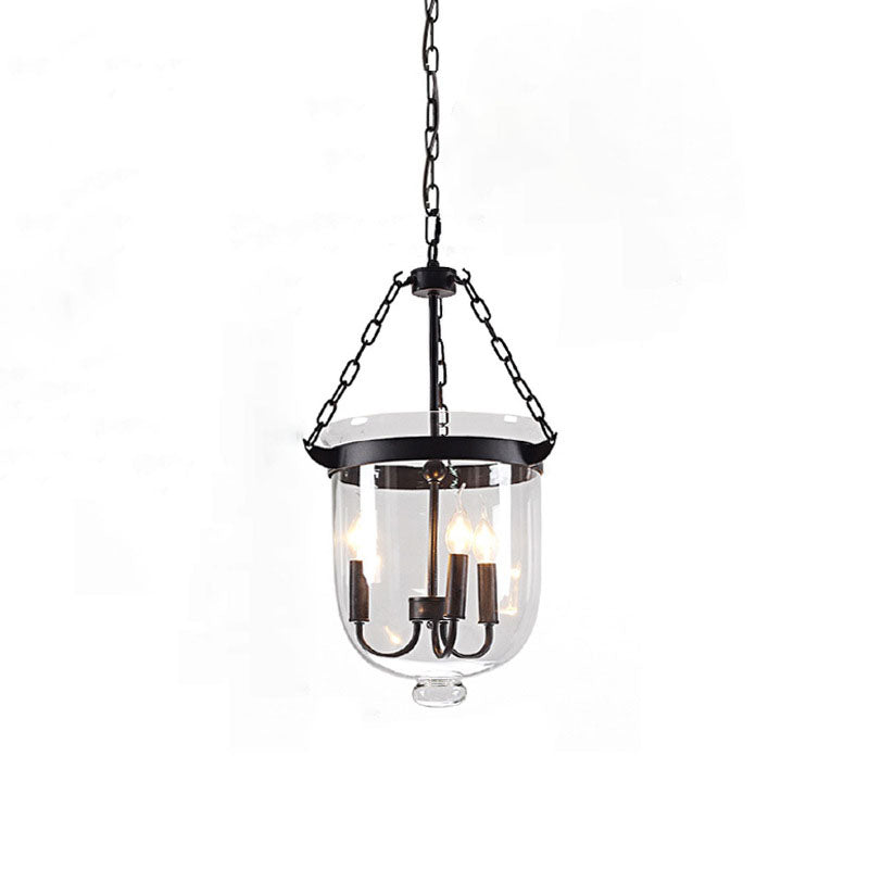 Traditional Round Glass 3-Light Chandelier