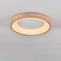 Nordic Minimalist Log Wood Round LED Flush Mount Ceiling Light