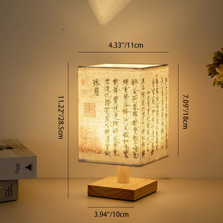 Contemporary Square Fabric LED Table Lamp