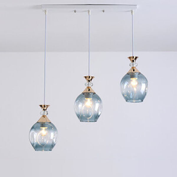 Contemporary Glass 3-Light Chandelier