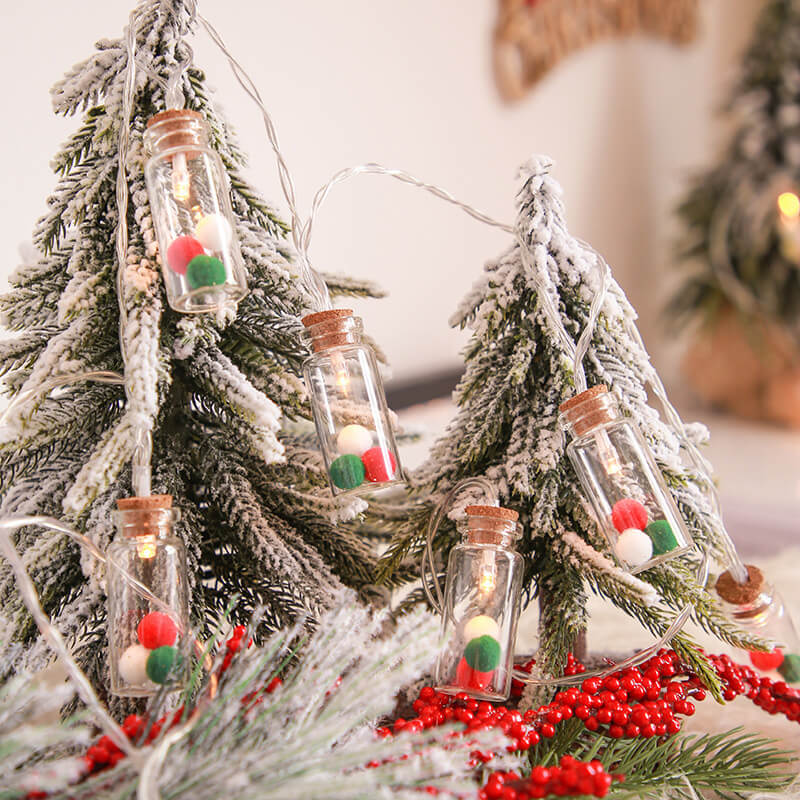 Wishing Bottle Tree Snow String Lights