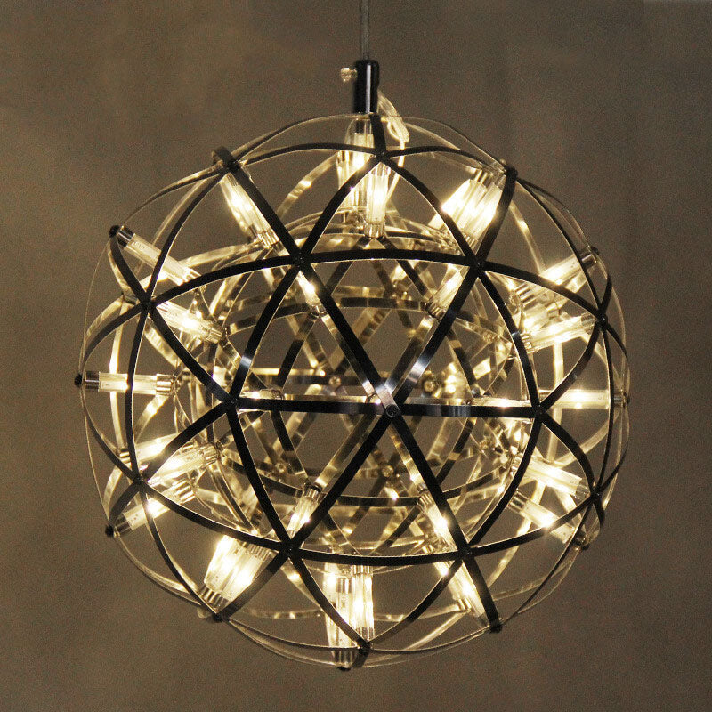 Contemporary Globe Iron 12-Light LED Pendant Light