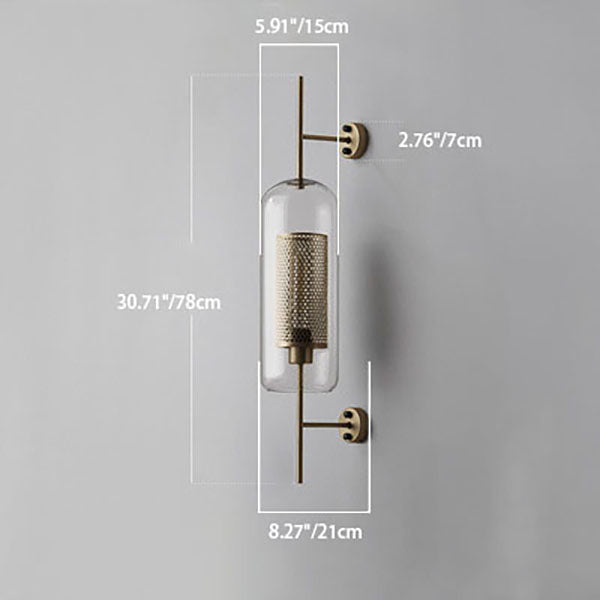 Contemporary Cylinder Glass Wall Sconce