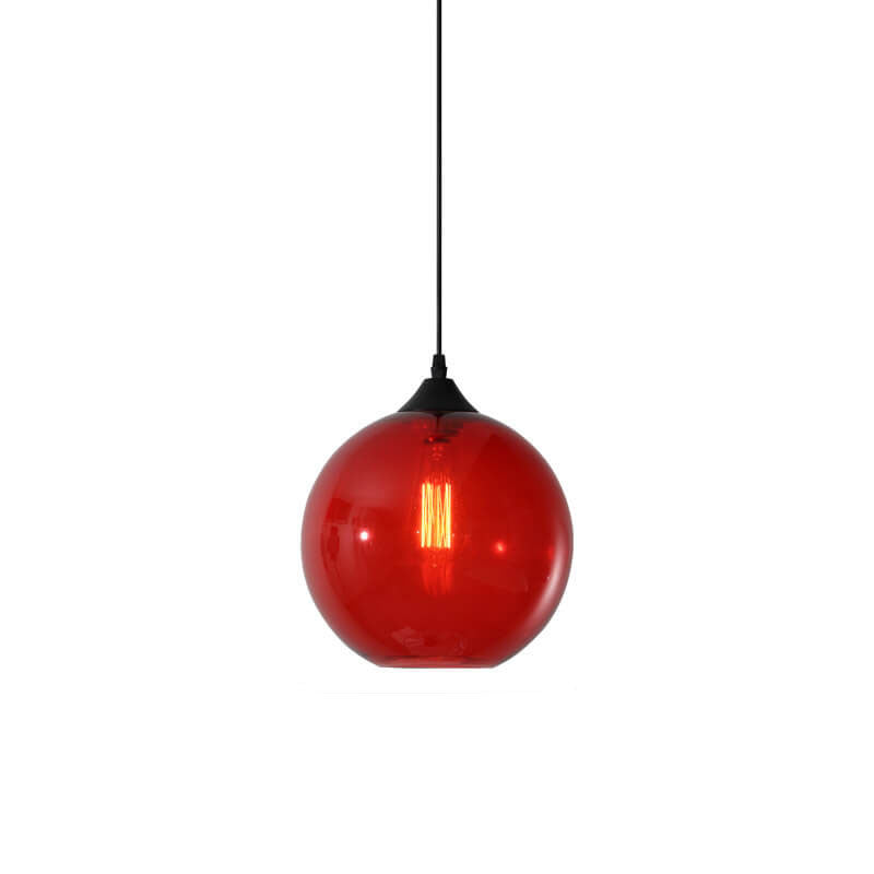 Stained Minimalist Round Glass Pendant Light