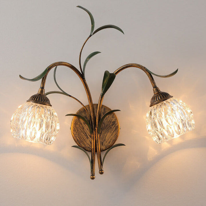 Minimalist Flower Glass 2-Light Wall Sconce