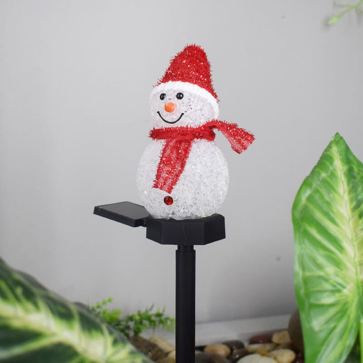 Solar Snowman LED Ground Insert Light