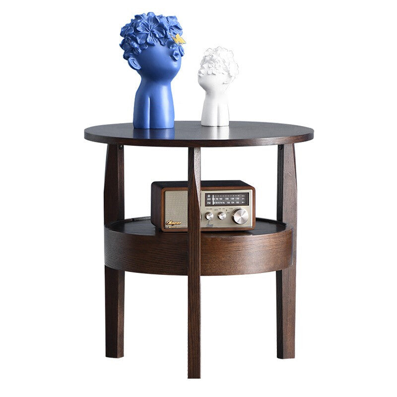 Contemporary Circular Wood End Table