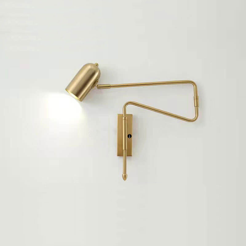Contemporary Cylinder Iron Swing Arm Wall Sconce