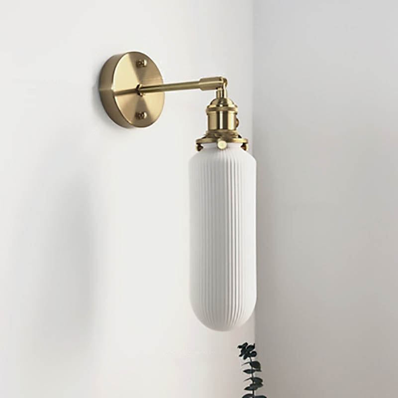 Minimalist Cylinder Brass Wall Sconce