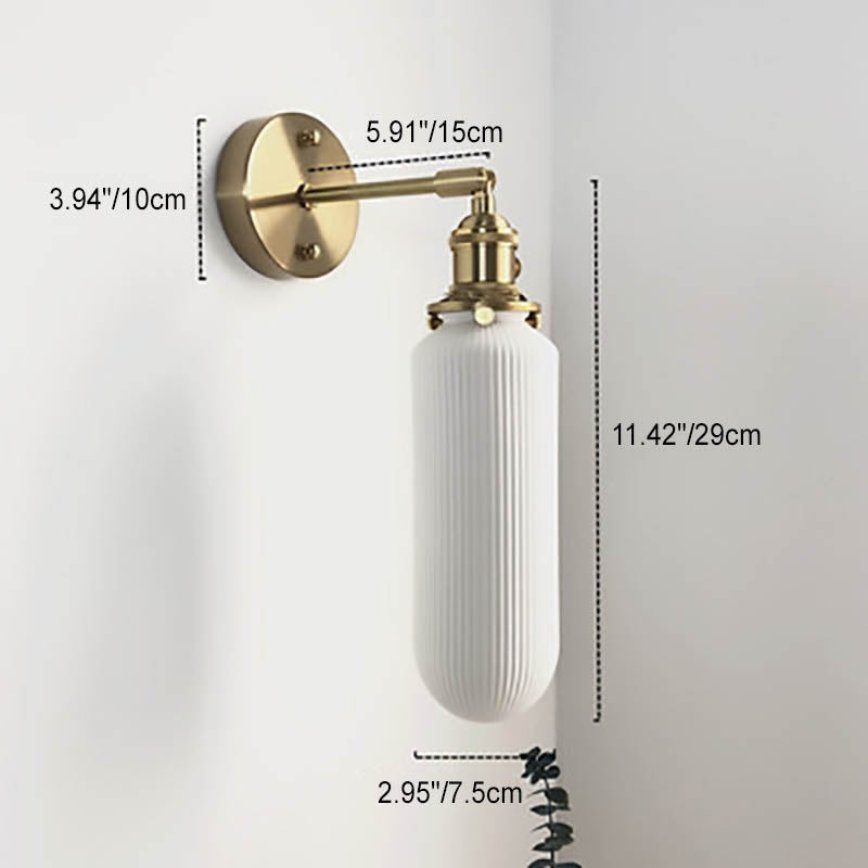 Minimalist Cylinder Brass Wall Sconce