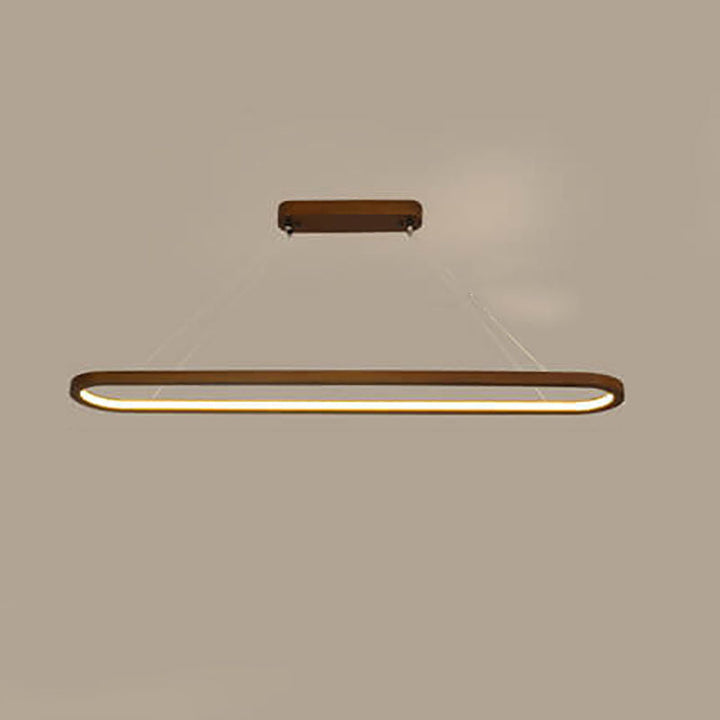 Modern Round Solid Wood LED Chandelier