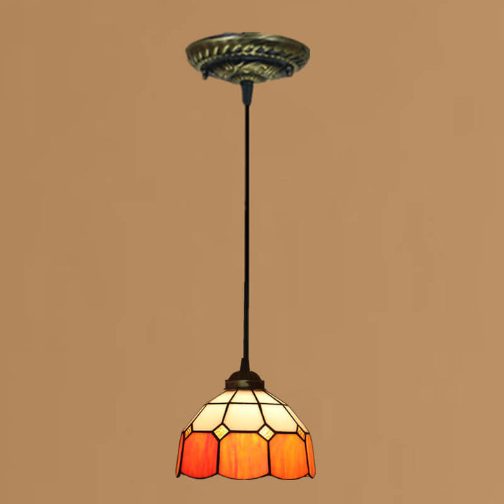 Tiffany Traditional Round Glass Pendant Light