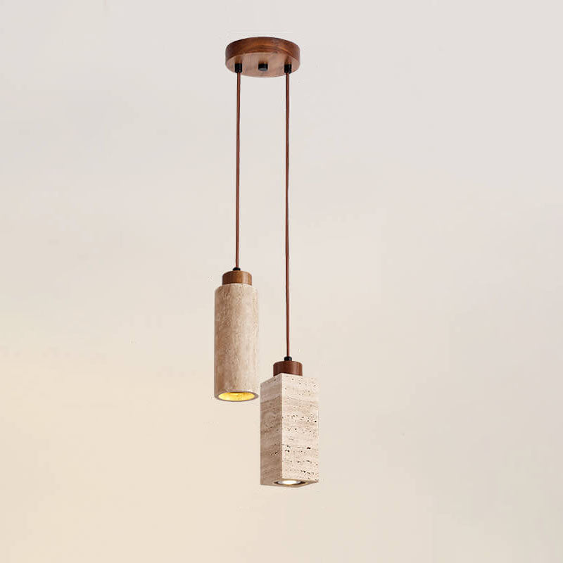 Wabi-Sabi Solid Wood 3-Light Island Pendant Light