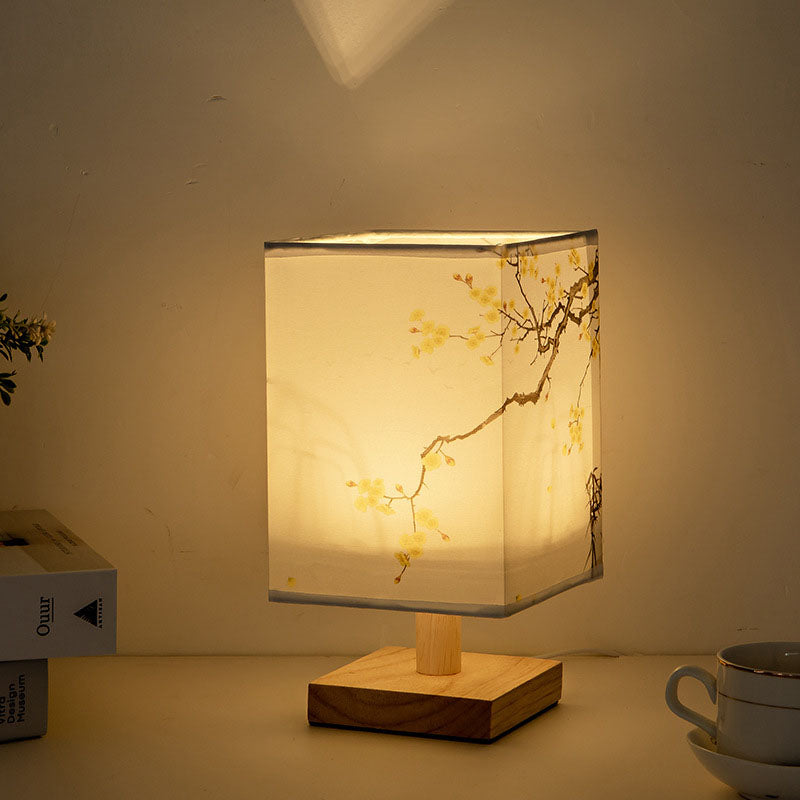 Contemporary Square Fabric LED Table Lamp