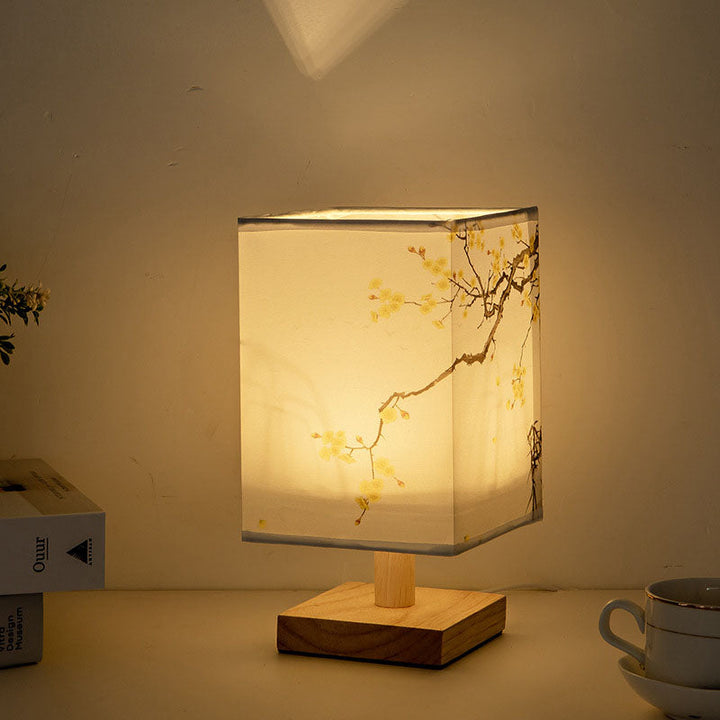 Contemporary Square Fabric LED Table Lamp