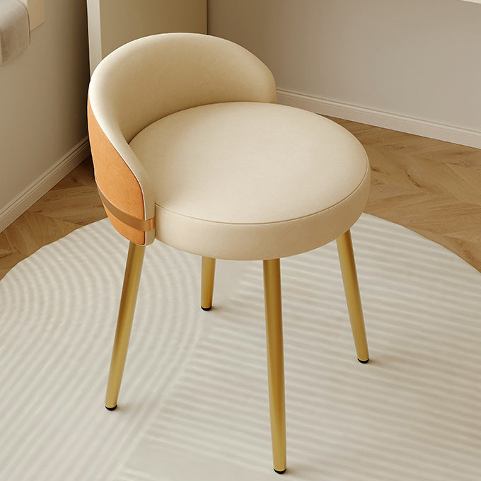 Nordic Round Leather Vanity Stool