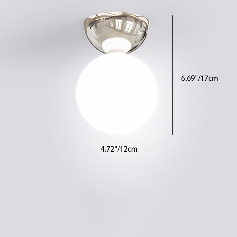Nordic Spherical Glass Semi-Flush Ceiling Light