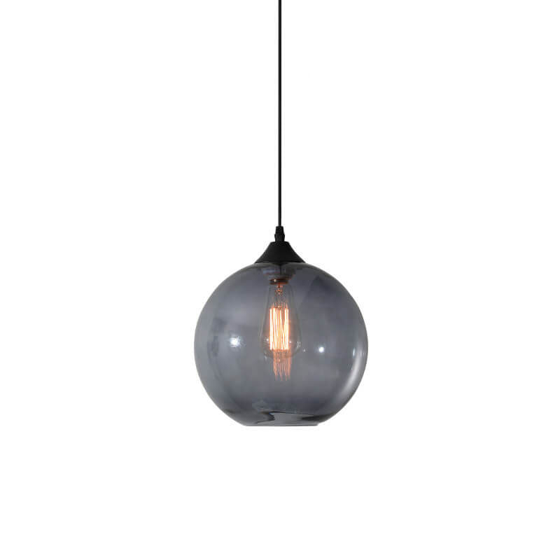 Stained Minimalist Round Glass Pendant Light