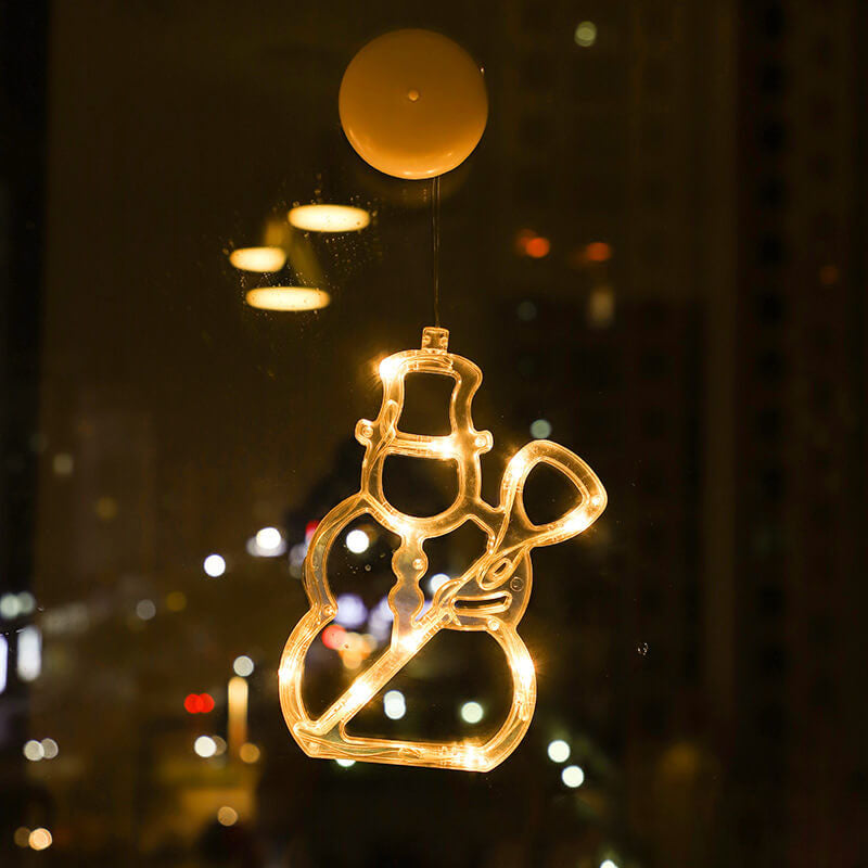 Santa Snowman Window Suction LED Lights