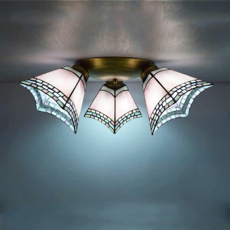 Luxury Glass 3-Light Semi-Flush Ceiling Light