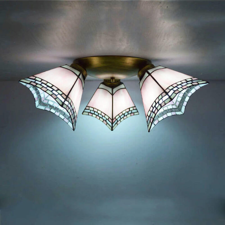 Luxury Glass 3-Light Semi-Flush Ceiling Light